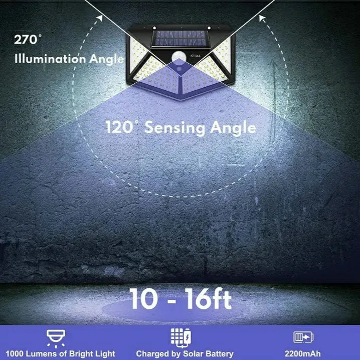 100 LED Motion Sensor Solar Light