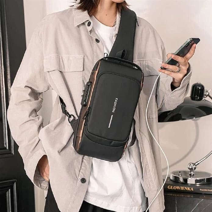 Anti-theft sling bag with a USB charging port