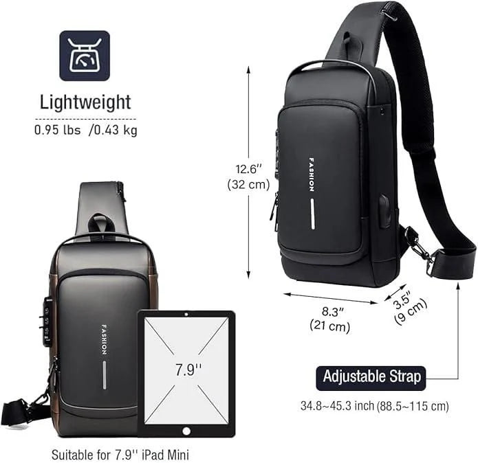 Anti-theft sling bag with a USB charging port
