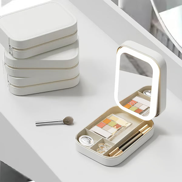 Small Travel LED Makeup Mirror Case with