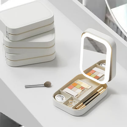 Small Travel LED Makeup Mirror Case with