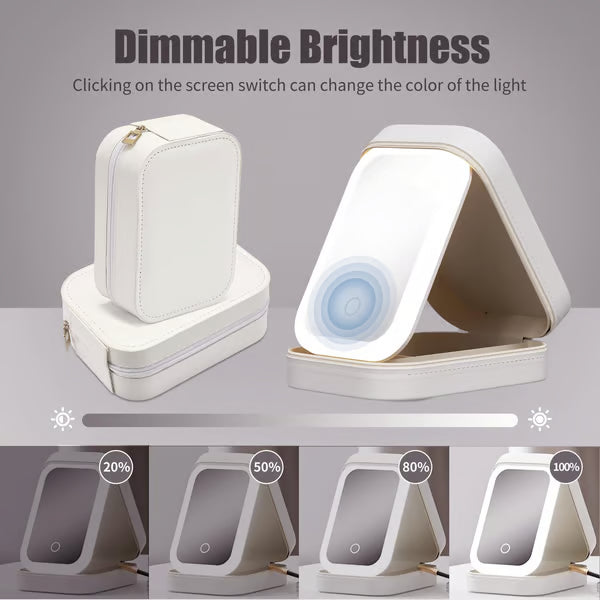Small Travel LED Makeup Mirror Case with