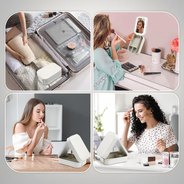 Small Travel LED Makeup Mirror Case with