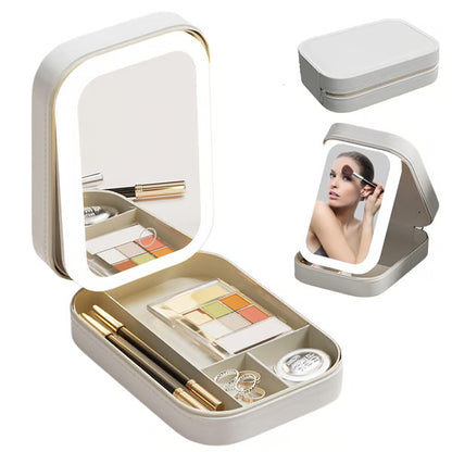 Small Travel LED Makeup Mirror Case with